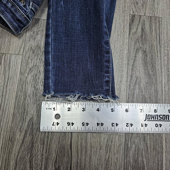 A.N.A Jegging Womens 8 Blue Mid Rise Distressed Skinny Jeans Raw Hem Ankle - Picture 11 of 11